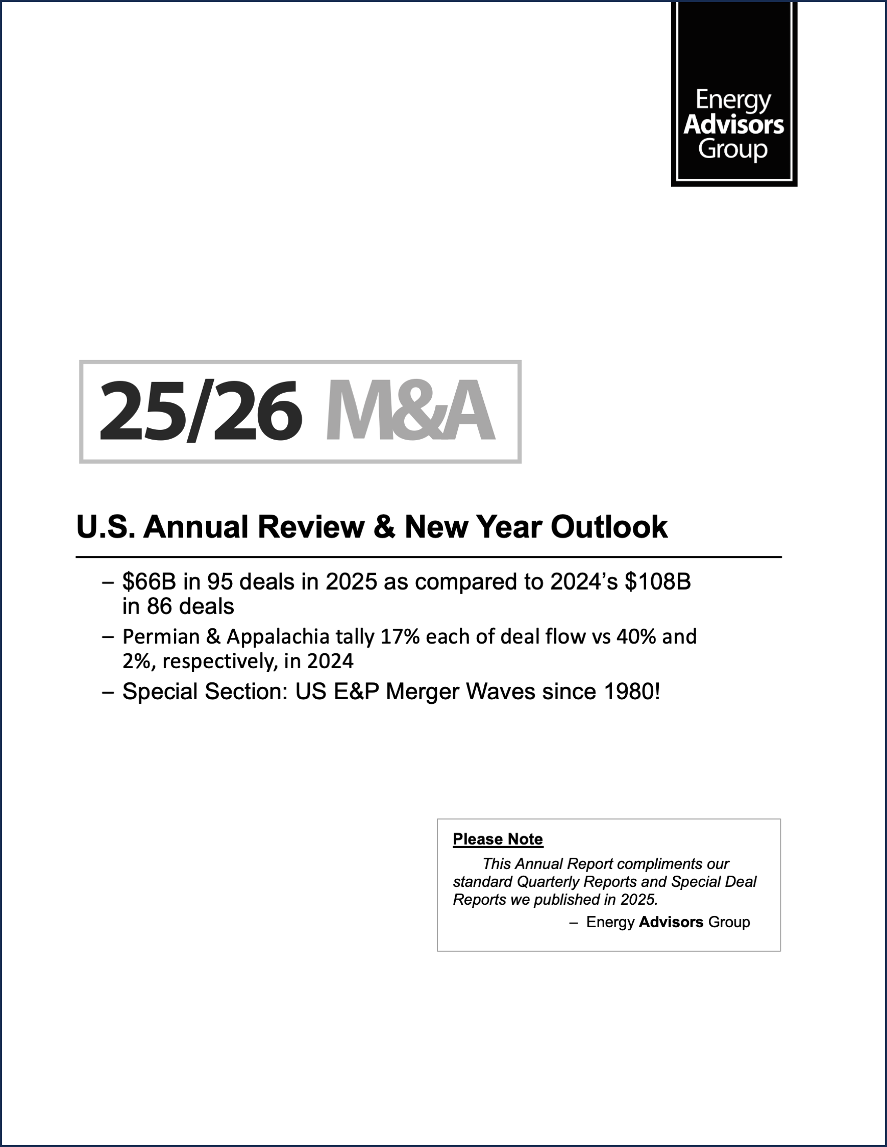2026 M&A OFF TO HOT START - Energy Advisors Group 2026 M&A OFF TO HOT START